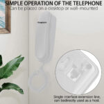 Corded House Phones Landline,Landline Telephone Last Number Redial, Pause, Flash, Dial Pad on Base unit Desk Home Phone,Wall/Desk Mountable Landline Telephone, for Office, Hotel,Home,Bathroom(White) - Image 3