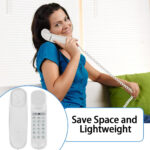 Corded House Phones Landline,Landline Telephone Last Number Redial, Pause, Flash, Dial Pad on Base unit Desk Home Phone,Wall/Desk Mountable Landline Telephone, for Office, Hotel,Home,Bathroom(White) - Image 4