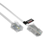 rhinocables RJ11 to RJ45 Cable - Ethernet Patch Network Lead | Reliable Router & Modem Connectivity | ADSL, VoIP, Fax & Phone Compatible | Multiple Lengths & Colours Available (1m,White)