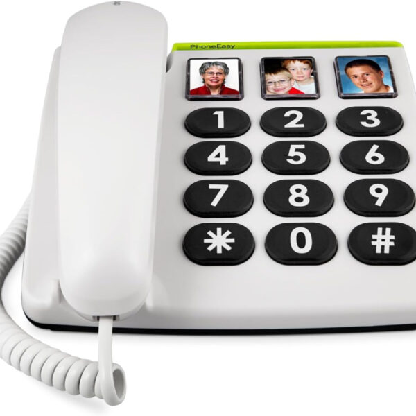 Doro PhoneEasy 331ph Big Button Corded Telephone for Seniors (White)