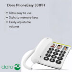Doro PhoneEasy 331ph Big Button Corded Telephone for Seniors (White) - Image 2