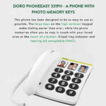 Doro PhoneEasy 331ph Big Button Corded Telephone for Seniors (White) - Image 4