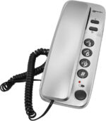 Geemarc Marbella - Gondola Style Corded Telephone with Large Buttons, Mute Function and Visual Ring Indicator - Wall Mountable - UK Version - Black - Image 3