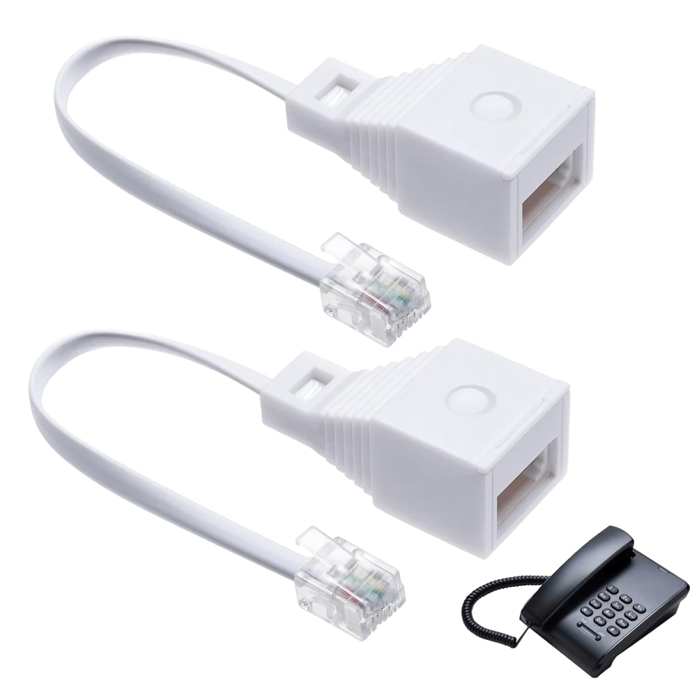 RJ11 to BT Adapter, 2 Pack VoIP Adapter RJ11 for Vodafone Router, Telephone Connector.