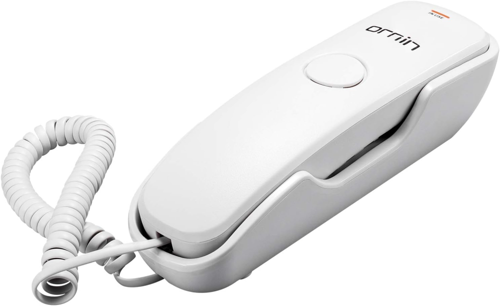 T102 Trimline Corded Telephone, Wall mountable, Last Number Redial, Mute, M1/M2 One Touch Memory, Ringer Volume Adjustable(White)-UK Version