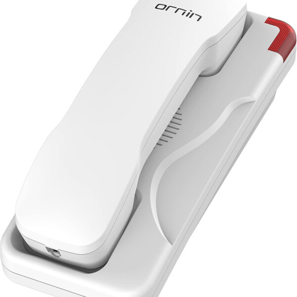 T108 Trimline Corded Telephone, SOS Key, Wall Mounted Hotel Phone (White)