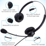 Double Ear Headset for Polycom VVX 600 VVX 601 VVX 1500 VVX150 VVX 250 VVX 350 VVX 450 VoiP Phone Light weight Headset Noise cancelling mic Clear sound Great in any office or home - EAR308D QD002P - Image 5