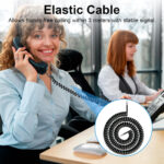 3 Meters telephones landline Handset cable, RJ9/RJ10/RJ22 4P4C Coiled House Phones Extension Wire Curly Spring Cord for Home BT Landline Voip Phone Black, 2PCS - Image 3