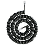 Uvital Telephone Handset Cord Detanglers, 2 Pack Landline Handset Cord Cable 3M Uncoiled(0.6M Coiled) and 2 Pack Anti-Tangle Untangler 360 Degree Rotating Swivel Cords(Black) - Image 4