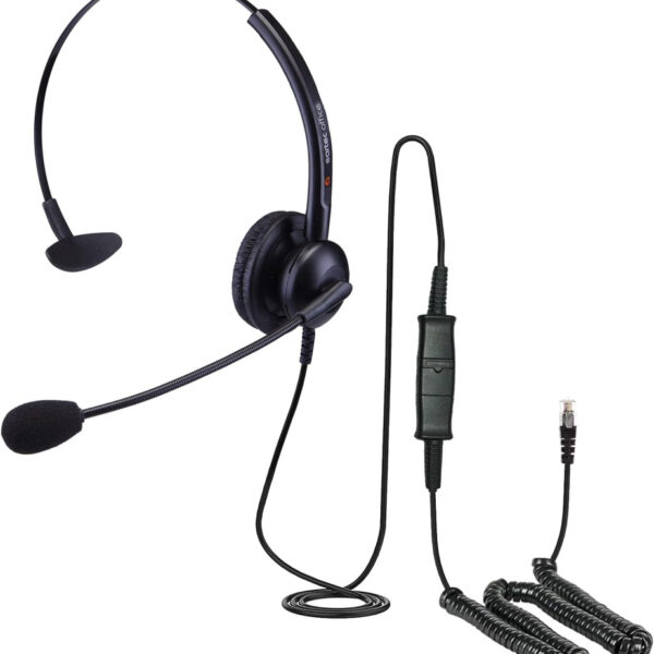Single Ear Headset for Avaya J139 J169 & J179 IP Phones + FREE RJ9 Plantronics QD Lead - QD009