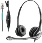 Wantek Corded Telephone Headset Mono w/Noise Canceling Mic for AVAYA Aastra Allworx Adtran Alcatel Lucent AltiGen Comdial Digium Gigaset InterTel Mitel Plantronics MiVoice Landline Deskphones(F600S1) - Image 2