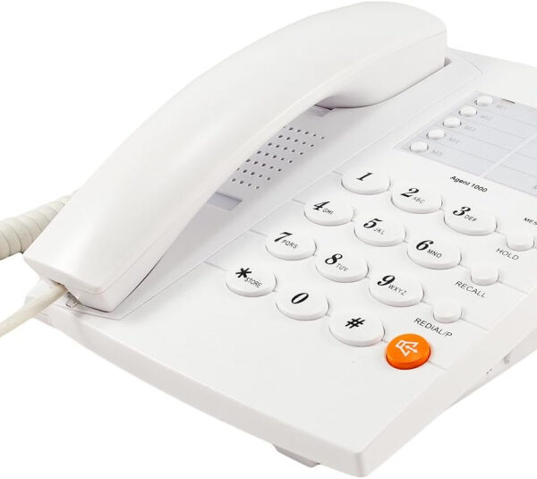Agent 1000 Basic Analogue Telephone with Headset Port - White