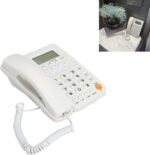 Annadue Corded Landline House Phone, Landline Telephone with Big Buttons, Caller Display, Ringer Volume and Speakerphone Volume Adjustable, Dial, Pause, Predial, Callback (White) - Image 5
