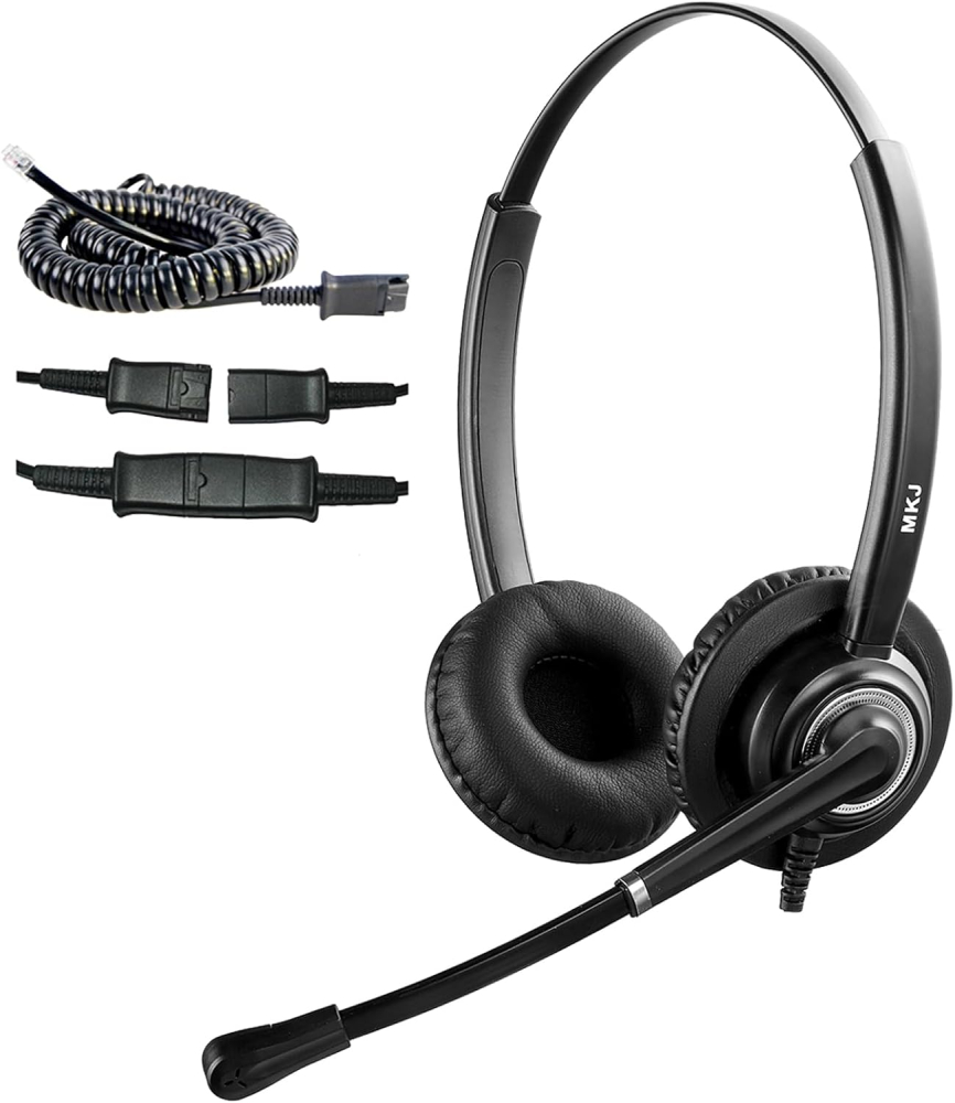 MKJ Cisco Headset with Noise Cancelling Microphone Corded RJ9 Phone Headset for Cisco CP-7821 7861 7941G 7942G 7945G 7962G 7965G 7975G 7971 8851 9971etc