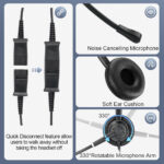 MKJ Cisco Headset with Noise Cancelling Microphone Corded RJ9 Phone Headset for Cisco CP-7821 7861 7941G 7942G 7945G 7962G 7965G 7975G 7971 8851 9971etc - Image 5