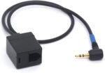RJ9/ RJ22 Female to 2.5mm Male Headset Cable, 4P4C RJ9 to 90 Deg Angled 2.5 Phone Adapter for Avaya Plantronics, ATT, Cisco, Panasonic, Cordless & VoIP Telephones