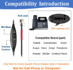 RJ9 Phone Headset with Mic Noise Cancelling & Quick Disconnect, Landline Telephone Headset Work for Grandstream GX2160 1620 1630 Yealink T23P T27G T43U T46S T48S T54W Avaya 1608 9608 Snom IP Phones - Image 2