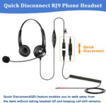 RJ9 Phone Headset with Mic Noise Cancelling & Quick Disconnect, Landline Telephone Headset Work for Grandstream GX2160 1620 1630 Yealink T23P T27G T43U T46S T48S T54W Avaya 1608 9608 Snom IP Phones - Image 5