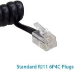 Telephone Handset Cable Cord, 4 Pack 6Ft Modular Coiled Landline Telephone Handset Cord RJ9 (Black) - Image 5