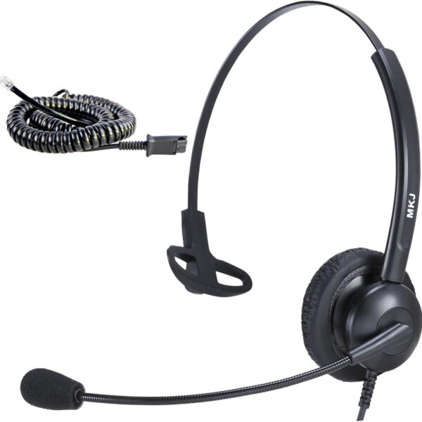 MKJ Cisco Headset with RJ9 Jack, Corded Telephone Headset with Microphone Noise Canceling Wired Call Centre Office Headphone for Cisco CP-7821 7841 7942G 7945G 7961G 7962G 7965G 7975G 8841 8865 9971