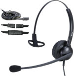 MKJ Headset with Microphone Noise Cancelling, Wired Headphone with RJ9 Jack for Call Center, Desk Phone Headset for Avaya 1408 5620 9508 Polycom Aastra 6753i Gigaset Fanvil - Image 3