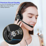 Corded Telephone Headset with Noise Cancelling Microphone RJ9 U10P Bottom Cable Compatible with Polycom AVAYA Digital Fanvil AudioCodes ShoreTel Office Landline Deskphones - Image 2