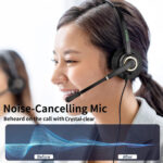 Corded Telephone Headset with Noise Cancelling Microphone RJ9 U10P Bottom Cable Compatible with Polycom AVAYA Digital Fanvil AudioCodes ShoreTel Office Landline Deskphones - Image 3
