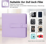 360 Pocket Photo Album for Fujifilm Instax Mini 12 11 9 8+ 8 7s 90 40 EVO Instant Camera, Fits Polaroid Snap/PIC-300/Z2300/ SocialMatic Cameras & Zip Printers (Lilac Purple) - Image 2
