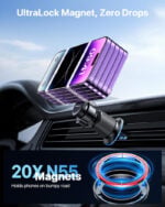 Miracase for MagSafe Car Mount,[Won’t Block Vent &Double Steel Hook] 2 in 1 Magnetic Phone Holder for Car Air Vent Dashboard with N55 Magnets for iPhone 17 Pro Max Air/16/15/14/13/12&MagSafe Case - Image 5