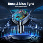 GizmoVine Bluetooth Car Adapter, FM Transmitter, Wireless Hands Free Phone Kit, Radio Receiver Audio Blue Tooth Adaptor, Usb C QC PD 30W Fast Charger for 12V Cigarette Lighter, U Disk MP3 Music Player - Image 3