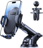 Miracase Car Phone Holder Mount[Military-Grade Reliable Suction ] 360° Rotation Phone Stand Accessories Automobile Cradle for Dashboard/Windscreen/Air Vent,Compatible with All Mobile Phones