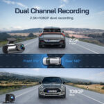 WOLFANG 4K Dash Cam Front and Rear WiFi Dashcam, Dual Car Camera Dash Cam with Super Night Vision, Loop Recording, G-Sensor, 170 Wide Angle, Parking Guard, with SD Card, APP Control - Image 3