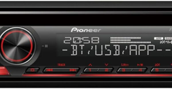 Pioneer DEH-S320BT 1-DIN CD Tuner with Bluetooth, USB, Spotify, Pioneer Smart Sync App and compatible with Android devices.