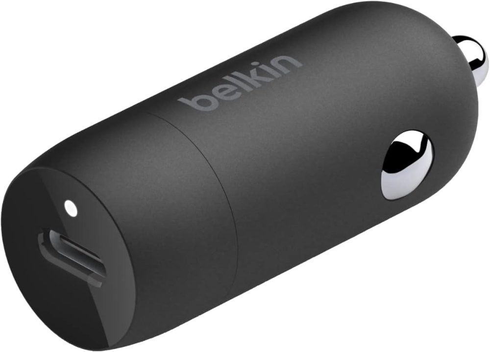 Belkin BoostCharge 30W Fast Car Charger, Compact Design with USB-C Power Delivery Port, USB Car Charger with Universal Compatibility for iPhone 16, 15, Samsung Galaxy S23, Note, Pixel and More - Black
