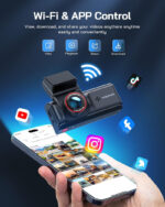 WOLFANG 4K Dash Cam Front and Rear WiFi Dashcam, Dual Car Camera Dash Cam with 3"IPS, Super Night Vision, Loop Recording, G-Sensor, 170 Wide Angle, Parking Guard, with SD Card, APP Control - Image 4