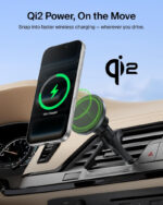 Belkin Wireless Car Charger, Magnetic Car Vent Mount & Dash Mount with USB C Cable, MagSafe Compatible Fast Charging for iPhone 17, Galaxy S25, Pixelsnap, & More - Qi2 Travel Car Accessories - Black - Image 2