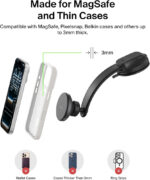 Belkin Wireless Car Charger, Magnetic Car Vent Mount & Dash Mount with USB C Cable, MagSafe Compatible Fast Charging for iPhone 17, Galaxy S25, Pixelsnap, & More - Qi2 Travel Car Accessories - Black - Image 5