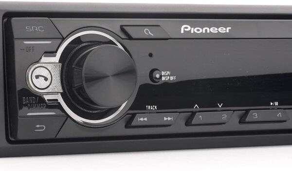 Pioneer MVH-330DAB 1-DIN receiver with DAB/DAB+, Bluetooth, Red illumination, USB and compatible with Android devices.