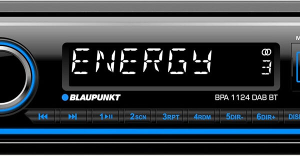 Blaupunkt BPA 1124 Dab BT, 1-DIN car radio, Dab+, Bluetooth, USB, auxiliary input, subwoofer output, multi-coloured, 4x50 Watts, 12V