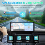 Portable Car Stereo, Carpuride V92 Wireless Carplay & Android Auto, 10.26 Inch 1080P HD Touch Screen Radio with BT 5.0, Mirror Link Support Truck RV Dash Mount - Image 3