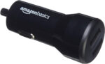 Amazon Basics 2-port USB-A Car Charger - 24W - For phones (iPhone 16/ 15/14/13/12/11/X, Samsung and more) - Not PPS - Black/Red - Image 2