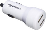 Amazon Basics 2-port USB-A Car Charger - 24W - For phones (iPhone 16/ 15/14/13/12/11/X, Samsung and more) - Not PPS - Black/Red - Image 3