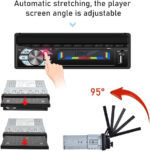 CAMECHO 1 DIN CarPlay Android Auto Electric Flip Out Car Stereo, 7 Inch Single Din Touch Screen Radio,Support Bluetooth Handsfree FM TF/USB/AUX/Mirror link+Rear View Camera - Image 4