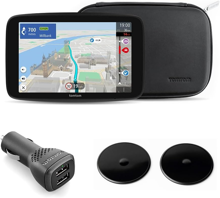 TomTom Campervan and Caravan Sat Nav GO Camper Max 2nd Premium Pack (7" screen with camper&caravan POIs, updates via Wi-Fi, TomTom Traffic, saving vehicle profiles, world maps, premium accessories)