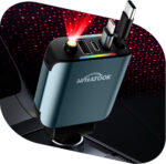 WHATOOK Retractable Car Charger Adapter: 4 in 1 Cigarette Lighter with Starry Sky LED,66W Fast USB C Mobile Phone Automobile Charger, Ford Fiesta Car Accessories Gadgets Gifts for Men Women Christmas - Image 4
