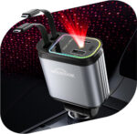 WHATOOK Retractable Car Charger Adapter: 4 in 1 Cigarette Lighter with Starry Sky LED,66W Fast USB C Mobile Phone Automobile Charger, Ford Fiesta Car Accessories Gadgets Gifts for Men Women Christmas - Image 5