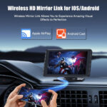 Portable Wireless CarPlay Android Auto Screen - Car Stereo 7" HD Touchscreen Radio CarPlay Screen for Car Fits Apple&Android, Car Audio Receivers with Bluetooth/AUX/FM/Voice Control - Image 4
