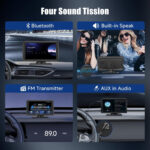 Portable Wireless CarPlay Android Auto Screen - Car Stereo 7" HD Touchscreen Radio CarPlay Screen for Car Fits Apple&Android, Car Audio Receivers with Bluetooth/AUX/FM/Voice Control - Image 5