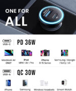 INIU Car Charger, Cigarette Lighter USB Charger Total 66W [USB C 36W+A 30W] 12V USB Socket, PD3.0 Fast Charge Car Phone Charger Metal Adapter for iPhone 16 15 14 13 12 11 Pro Max iPad Samsung Google - Image 4