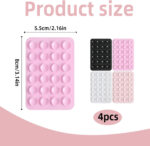 4 Pack Silicone Suction Phone Case Mount Sticky Phone Grip Suction Phones Holder Sticky Phones Case for Wall Multipurpose(Black White Pink Light Pink) - Image 2